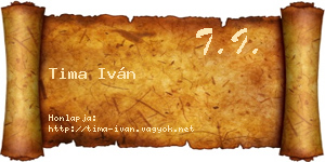 Tima Iván névjegykártya